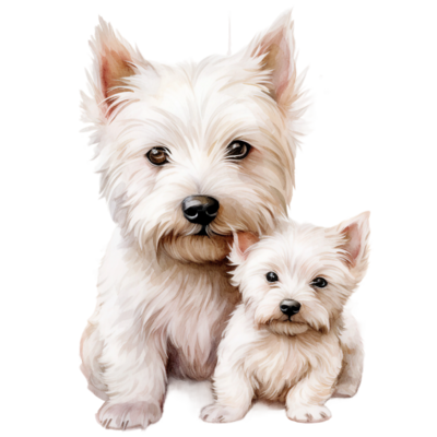 west-highland-white-terrier-with-a-puppy-dog-with-mom